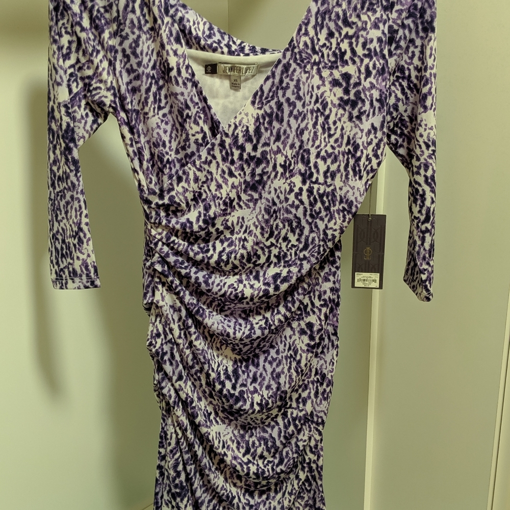 Jennifer Lopez quarter sleeve form fitting dress